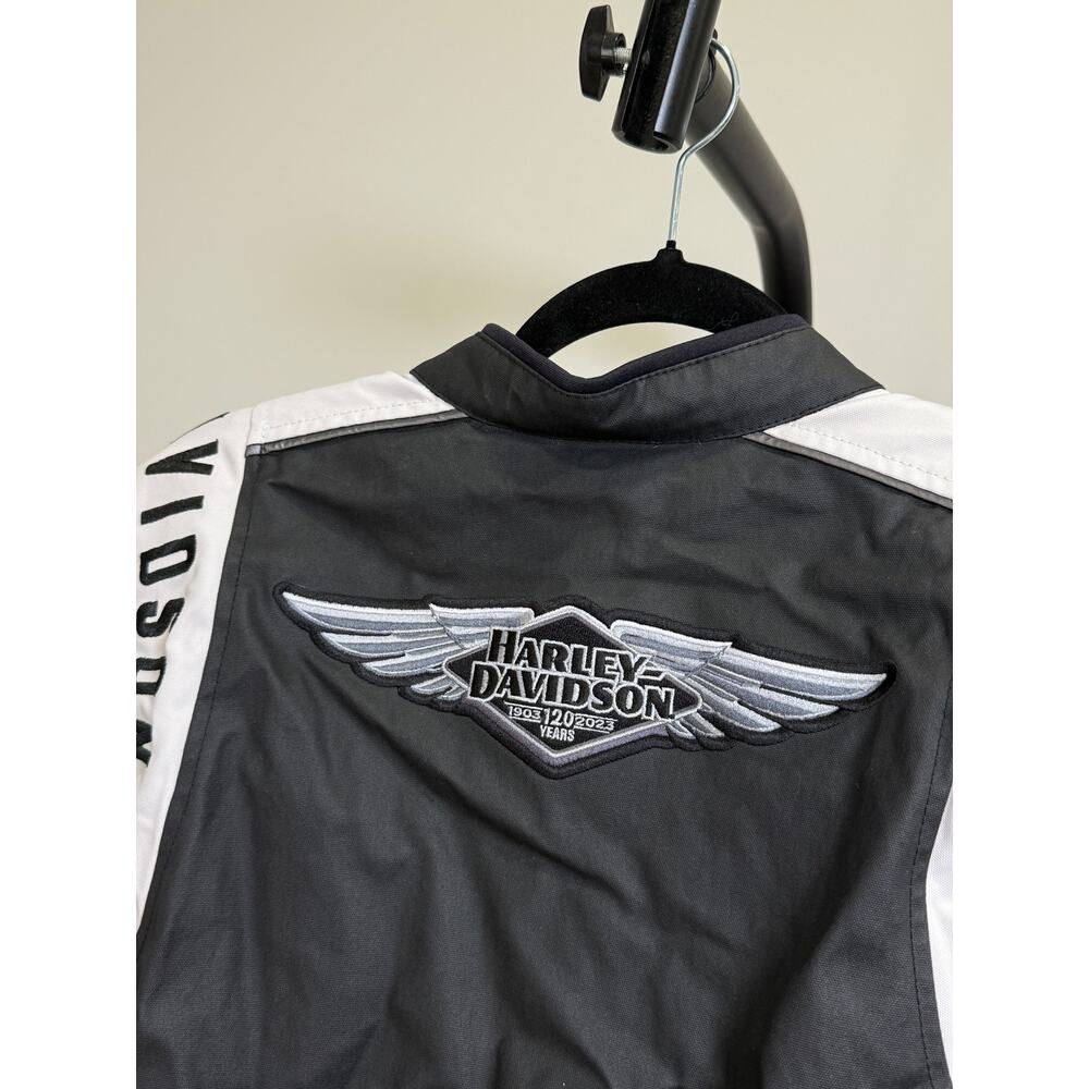 Harley-Davidson 120th Anniversary Women’s Black Moto Jacket Size Large - Picture 7 of 10